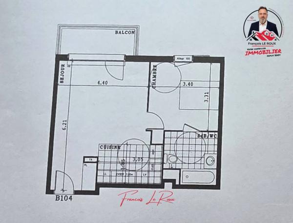 Appartement à vendre 2 pièces de 45 m²