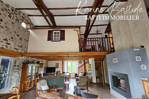 Belle maison en pierres sur grand jardin