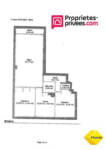 Spacieux Appartement  3 pièce(s) 73 m2