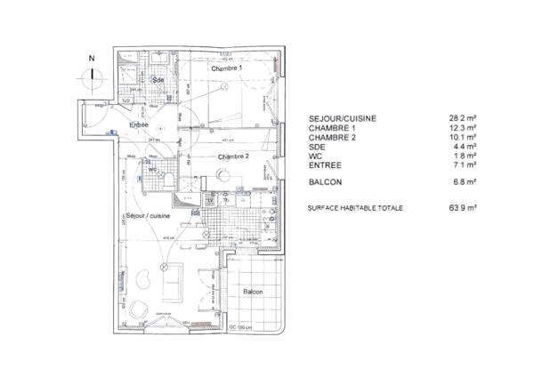 Apartment for sale 3 rooms 64 m² Colombes