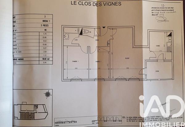 Appartement à vendre 3 pièces 60 m² Villeparisis