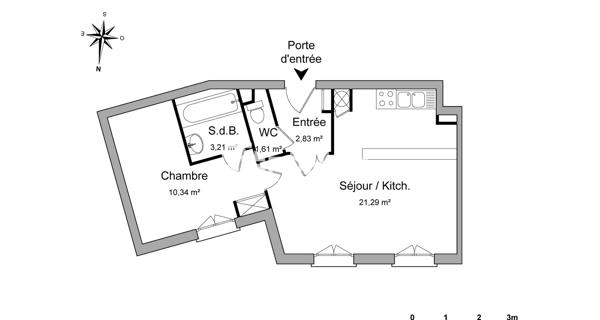 Location Appartement 2 pièces 39.28 m² - Corbeil-essonnes 91100