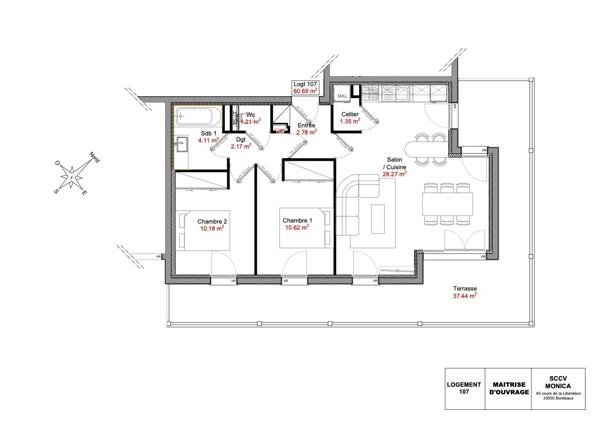 Appartement
         3 pièces
        - 61 m² 315 000 € *