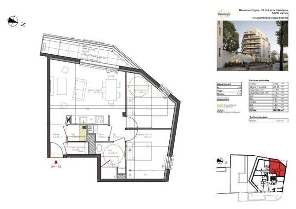 Appartement à vendre 3 pièces 62 m² Vannes
