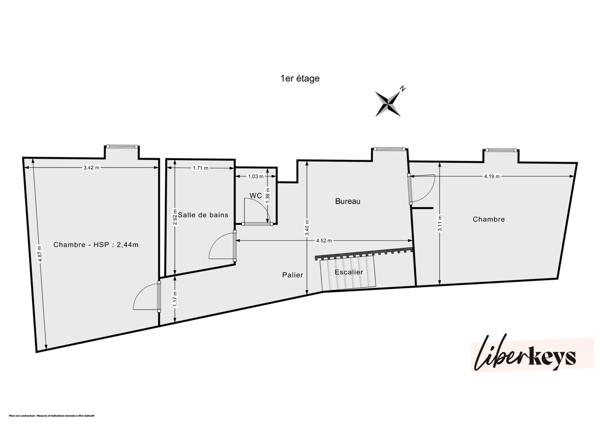 Cailloux-sur-Fontaines : maison de village en duplex, 2 chambres, terrasse, 2 places de stationnement
