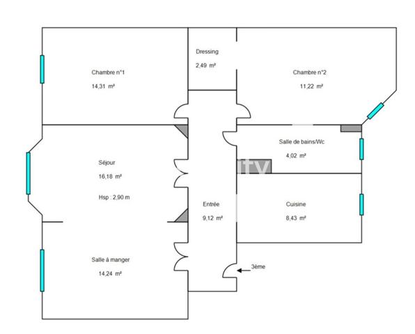 Appartement 4 pièces - 90 m² Bien prestige
