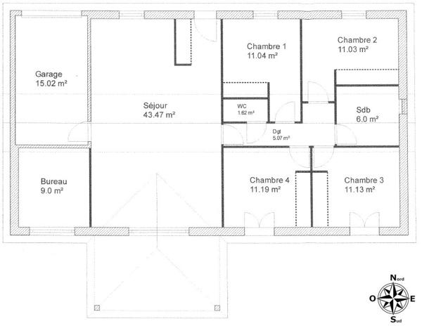 MAISON RECENTE 4 CHAMBRES + 1 BUREAU à 319 000 EUROS