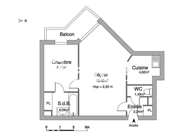 Location Appartement 2 pièces 40.74 m² - 83 RUE DU PRE DE LA BATAILLE Rouen 76000