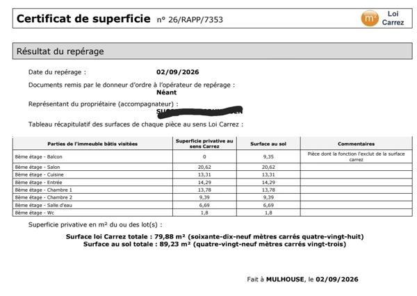 MULHOUSE F3 80 m² DERNIER ÉTAGE