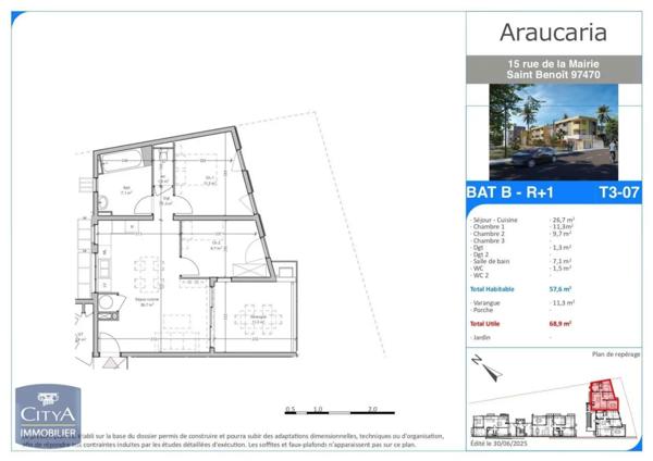Location appartement 3 pièces de 57.6m²