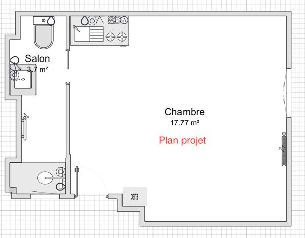 Studio à refaire au marché Dauphine