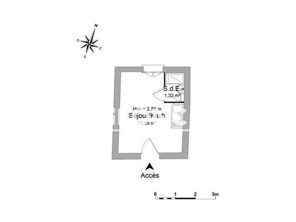 Location Studio 12.7 m² - 5 RUE DE L'ABBE DERRY Issy Les Moulineaux 92130