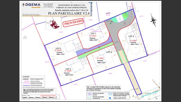 Terrain à bâtir Numéro 2 situé au coeur de Saint Georges D'Orques 470 m²