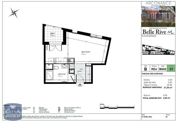 Appartement à vendre 1 pièce 31.38m² Honfleur (14600)