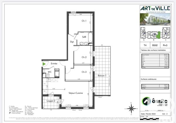 Appartement à vendre 4 pièces 79 m² Villefranche-sur-Saône