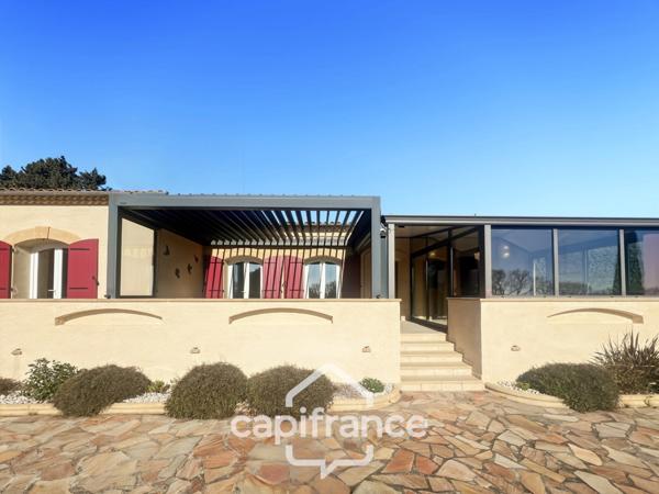 Propriété de plain pied en campagne vue panoramique, construction 1980, habitation de 177m2 3/4 chambres sur un terrain de 2280m2
