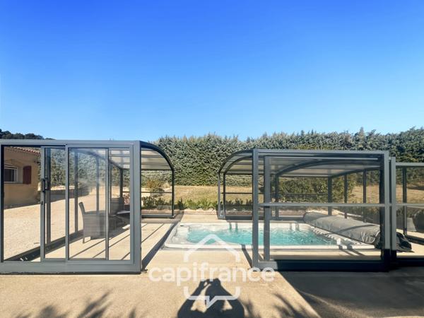 Propriété de plain pied en campagne vue panoramique, construction 1980, habitation de 177m2 3/4 chambres sur un terrain de 2280m2