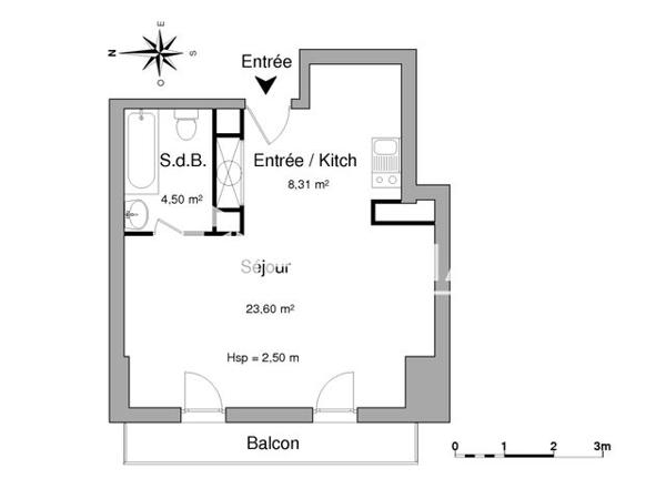 Location Studio 36.4 m² - 1 RUE DE LA CROIX DU BOURDON Poitiers 86000