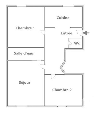 Appartement F3 à vendre  3 pièces - 46 m 2   LEVALLOIS PERRET  - 92