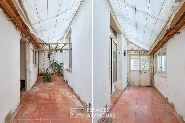 Ancien atelier avec jardin d’hiver au Square Gardette