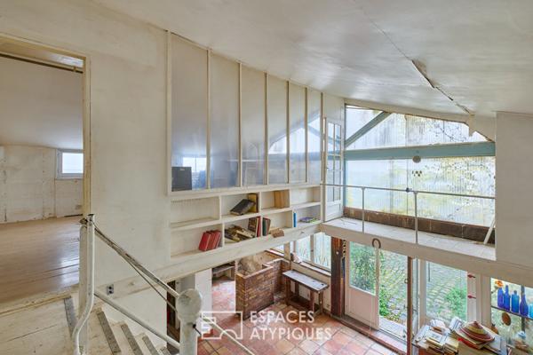 Ancien atelier avec jardin d’hiver au Square Gardette