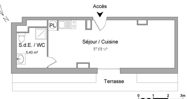 Location Studio 32.42 m² - Darnétal 76160