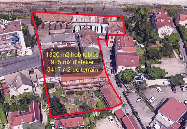 Doubs (25), à vendre Besançon, 5 Immeubles + 1 Atelier + terrain de 3417 m2 Besançon, quartier Chaprais.