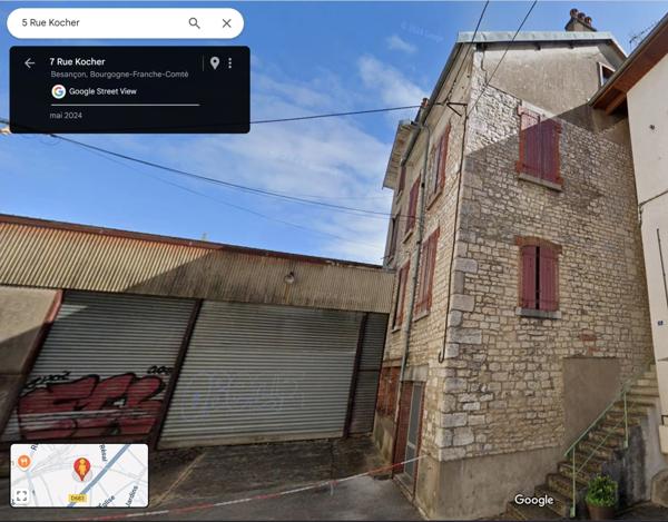 Doubs (25), à vendre Besançon, 5 Immeubles + 1 Atelier + terrain de 3417 m2 Besançon, quartier Chaprais.