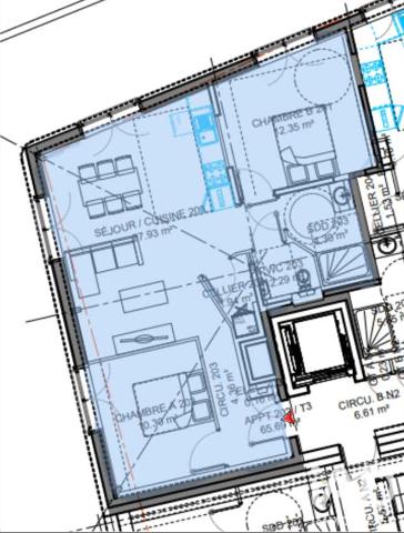 Appartement à vendre 3 pièces 62,35 m² Calais