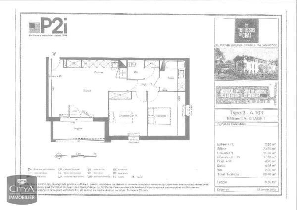 Appartement à louer 3 pièces 60.4m² Le Taillan-Médoc (33320)