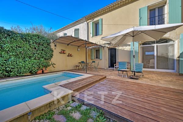 Charmante maison de vigneron avec piscine, jardin intimiste, proche Nîmes