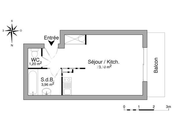 Location Studio 28.16 m² - 65 AVENUE CAMILLE BRETTES Saint Pierre Du Mont 40280