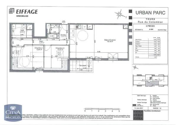 Appartement à louer 3 pièces 84.29m² Tours (37100)