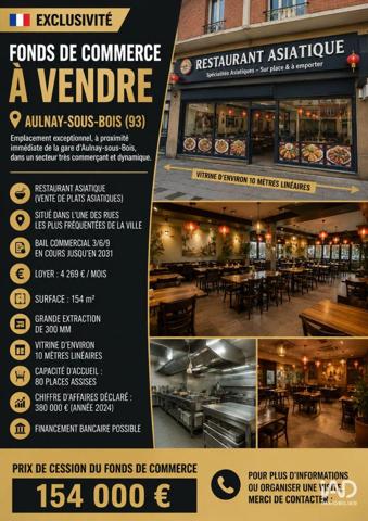 Restaurant à vendre 152 m² Fontenay-sous-Bois