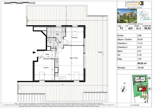 Achat appartement Genay - 3 pièce(s) - 59 m² - 353 000 €