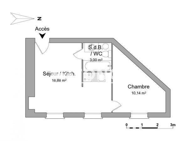 Location Appartement 2 pièces 32.02 m² - 12 RUE DUGUESCLIN Brest 29200