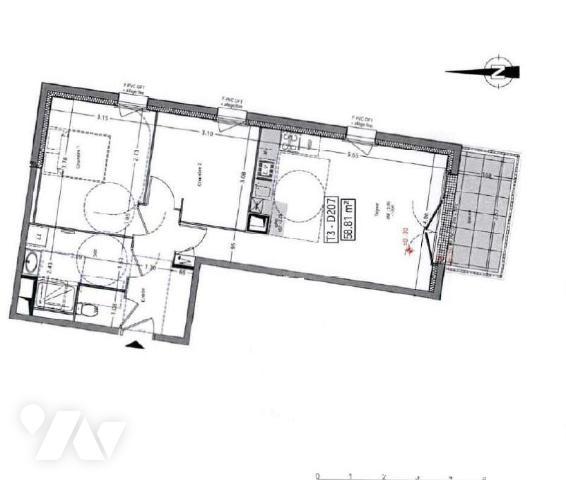 APPARTEMENT T3 - PLACE DE STATIONNEMENT - BEAUPRE LALANDE