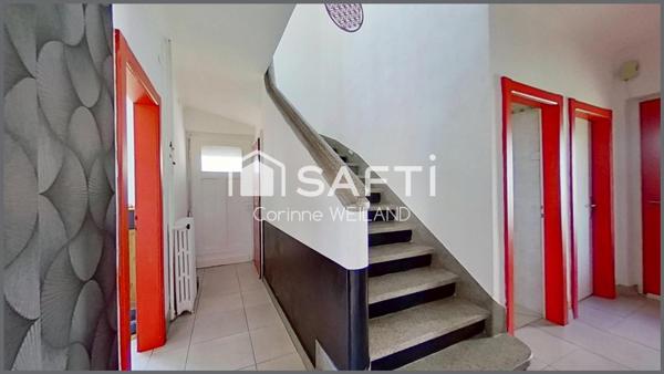 Belle maison individuelle 5 pièces à Créhange, 3 chambres, 2 salles d'eau, sous-sol complet, 2 garages