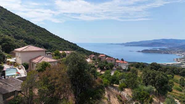 Maison vue mer panoramique sur les hauteurs de Calcatoggio - piscine chauffée - appartement indépendant