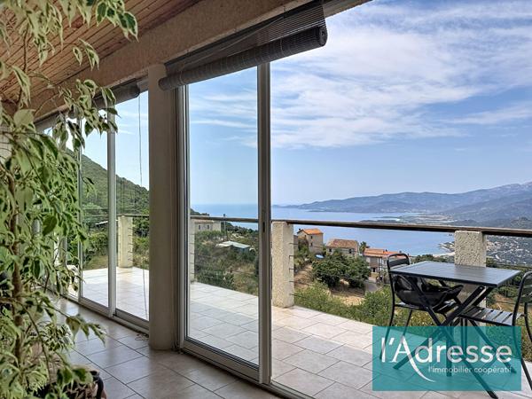 Maison vue mer panoramique sur les hauteurs de Calcatoggio - piscine chauffée - appartement indépendant