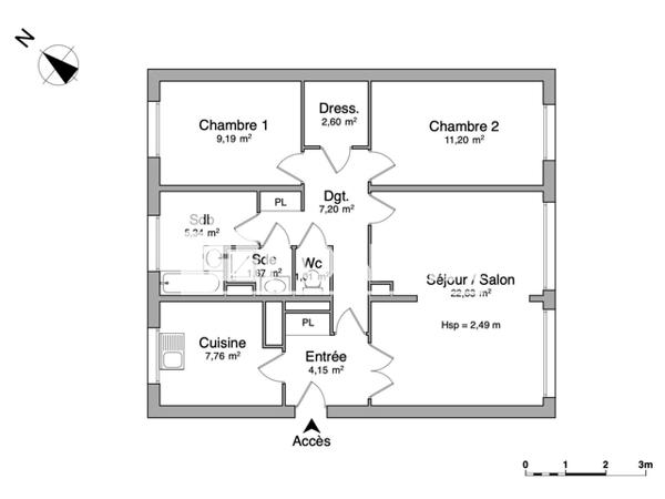 Location Appartement 3 pièces 72.75 m² - BATIMENT B2 Orleans 45100