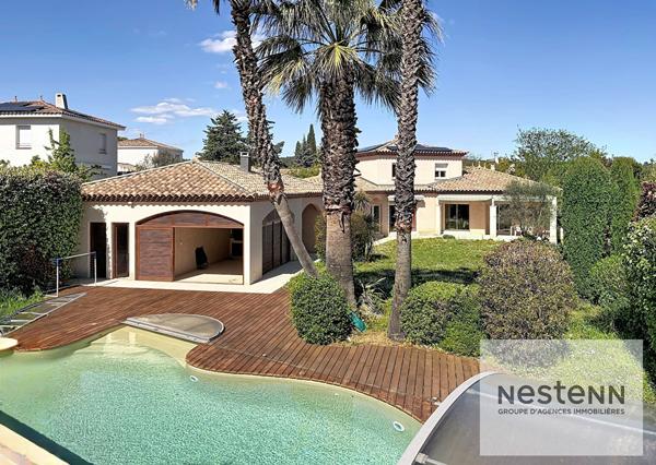 A vendre à Grabels - Maison familiale de 204 m² avec 4 chambres, piscine et nombreuses dépendances sur un terrain 2049 m² proche Montpellier