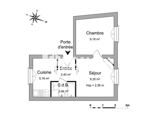 Location Appartement 2 pièces 28.43 m² - 19 RUE DE L ABBE GREGOIRE Nancy 54000