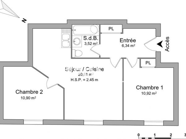 Location Appartement 3 pièces 52.29 m² - 248 RUE NICOLAS PARENT Chambery 73000