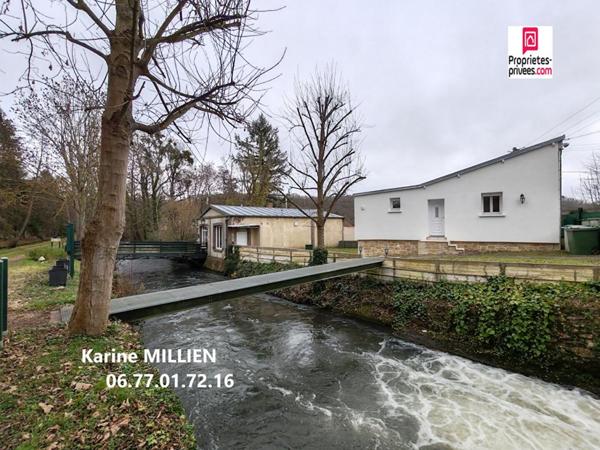 NONANCOURT 27320 Maison individuelle et lodge aménagé, 4 étangs avec bras de rivière, double garage, terrain de plus de 5 Hectares - 570 000  HAI