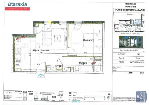 Appartement à louer 2 pièces 37.32m²