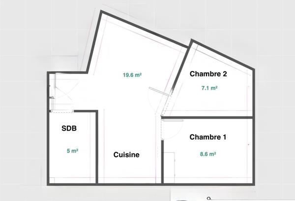 Appartement 2 pièces - 42 m²