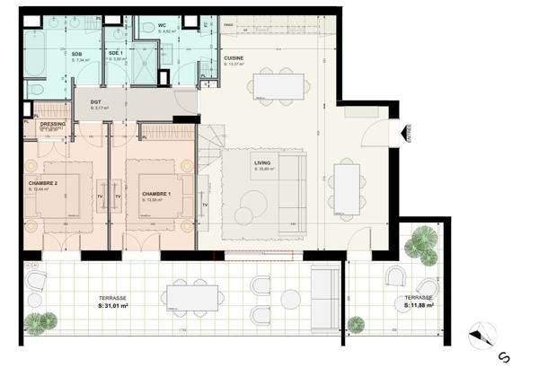 Appartement 4 pièces de 111 m² à Châteauneuf-Grasse (06740)