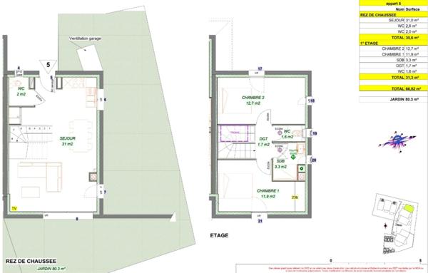 Appartement à vendre 4 pièces avec TOIT TERRASSE DE 30 M2 vue Panoramique à 360° Lac et Montagnes sur SAVINES LE LAC (05) , Dans une résidence en construction style villa plein Sud ,livrable été 2026