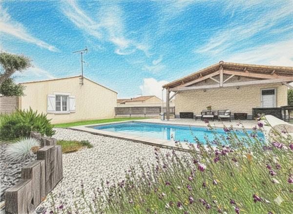 Villa piscine non mitoyenne - chauffage au sol